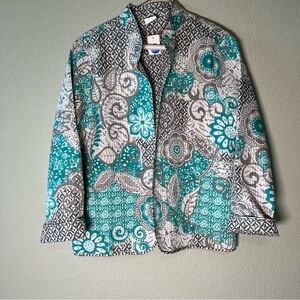 Alfred Dunner Women’s Reversible Blazer Jacket Size 12P Paisley Lightweight